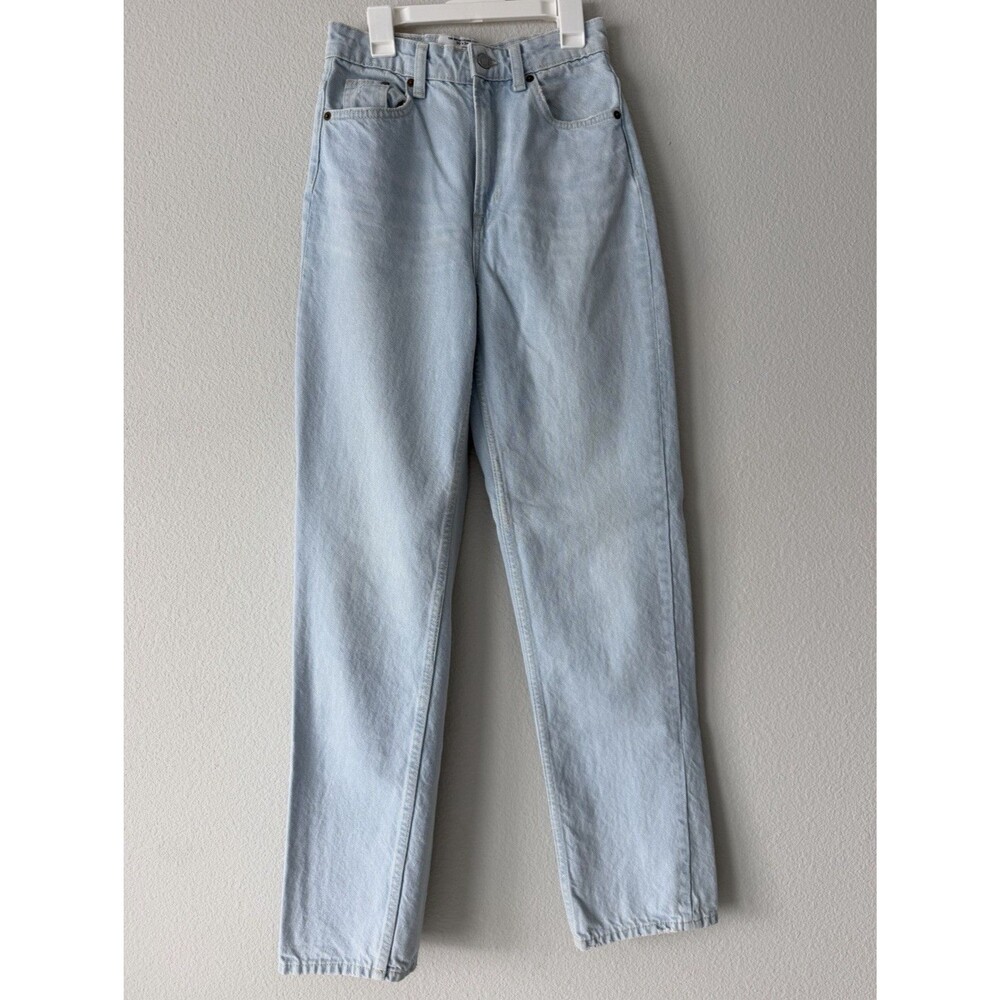 H&M Denim Jeans 90’s Straight Leg High Waist Light Wash Cotton Y2K NWOT Women 2